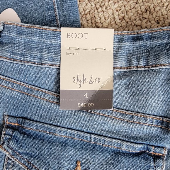 NWT Style & Co Faded Bootcut Jeans Size 4 - Picture 6 of 11